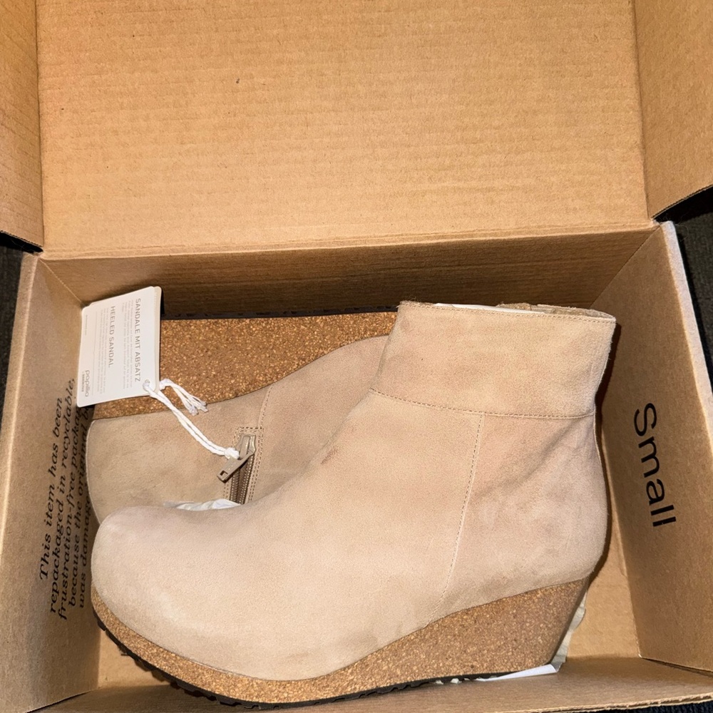 Birkenstock Beige Wedge Ankle Shoes